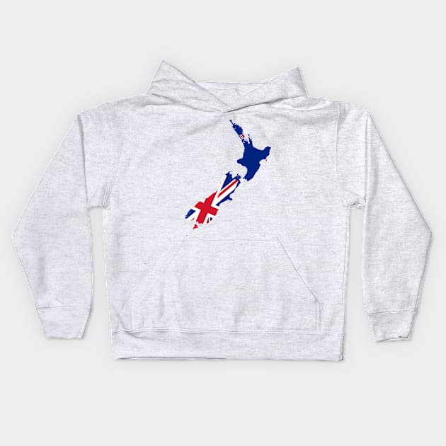 New Zealand Map Kids Hoodie by Historia